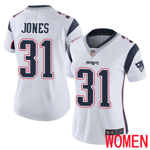 New England Patriots Football #31 Vapor Limited White Women Jonathan Jones Road NFL Jersey->new england patriots->NFL Jersey